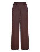 Satin Trousers With Contrasting Stripe Brown Mango