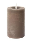 Rustic Finish Led Pillar Candle Brown C'est Bon