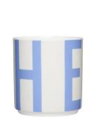 Xl Vintage Abc Cups Blue Design Letters