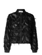 Slfmyline Ls Fluffy Cropped Shirt B Black Selected