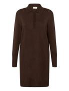 Kalizza Polo Knit Dress Brown Kaffe