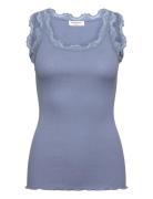 Rwbabette Sl U-Neck Long Lace Top Blue Rosemunde