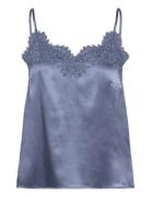 Rwjade Silk Lace Strap Top Blue Rosemunde