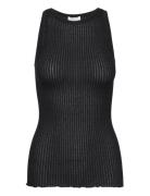 Rwbelize Silk Sl Boxer Top Black Rosemunde