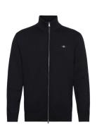 Casual Cotton Zip Cardigan Black GANT