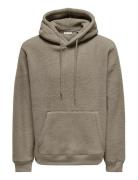 Onsemilio Reg Teddy Hoodie Sweat Vd Beige ONLY & SONS