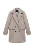 Double-Breasted Wool Coat Grey Mango