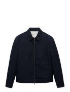 Zipper Cotton Jacket Navy Mango