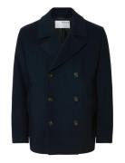 Slharchive Wool Blend Peacoat Navy Selected