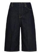 Mid-Rise Denim Bermuda Jorts Navy Mango