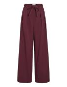 Vipeyton Hw Wide Tie Pants Burgundy Vila