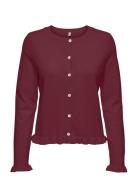 Onlcinderel Ls Frill Cardigan Ex Knt Burgundy ONLY