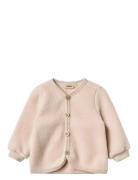 Wool Fleece Cardigan Kari Pink Wheat