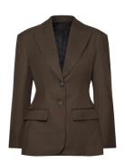 Ella Tailored Peplum Blazer Khaki Malina