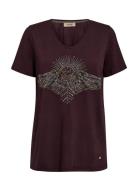 Mmnadine O-Ss Deco Tee Burgundy MOS MOSH