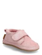 Shimmer Leather Slippers Pink Melton