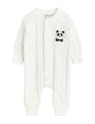 Panda Texture Knit Baby Sie White Mini Rodini