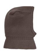 Balaclava Wool Knit Windstop Brown Huttelihut