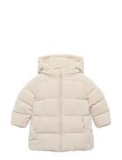 Long Padded Anorak With Hood Cream Mango