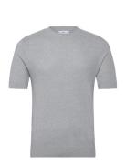 Ribbed Knit T-Shirt Grey Mango