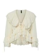 Yashelle Ls Tie Lace Top - D2D Cream YAS