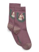 Lucky Horse Socks Purple Melton