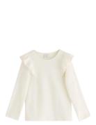 Top L S Rib With Frill White Lindex