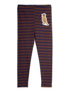 Stripe Bird Patch Leggings Brown Mini Rodini
