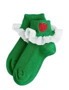 Strawberry Emb Lace 1-Pack Socks Green Mini Rodini