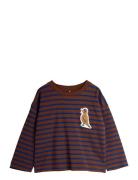 Stripe Bird Patch Ls Tee Brown Mini Rodini