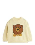Bear Intarsia Knit Sweater Yellow Mini Rodini