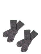 2-Pack Melange Socks Grey FUB