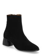 Boots - Block Heel With Zipper Black ANGULUS