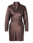 Zora Barrel Long Sleeve Mini Dress Brown Malina