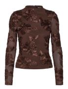 Flower Mesh Ls Top Brown ROTATE Birger Christensen