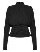 Ruched Ls Top Black ROTATE Birger Christensen