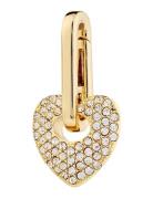 Charm Crystal Heart Pendant Gold-Plated Silver Pilgrim