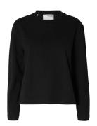 Slfessential Ls Boxy Tee Noos Black Selected