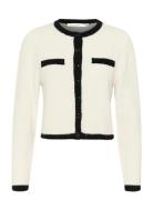 Gzalpha Ls Contrast Cardigan Cream Gestuz