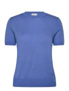 Fine Gauge Viscose Short Sleeve Blue Calvin Klein