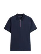 Interlock Zip Reg Polo Navy Tommy Hilfiger