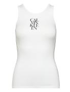 Sl Cotton Rib Solid Tank White Calvin Klein Jeans