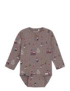 Body Ls Aop Brown Minymo