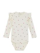 Body Ls Aop Rib Cream Minymo