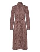 Belted G Print Shirt Dress Burgundy GANT