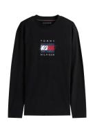 Linear Flag Graphic Ls Tee Black Tommy Hilfiger
