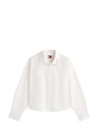 Tjw Ovs Crop Oxford Shirt White Tommy Jeans