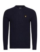 Ribbed Cable Knit Jumper Navy Lyle & Scott