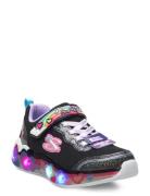 Girls Eternal Heart Lights Ton Of Love Black Skechers
