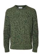 Slhtilum Ls Knit Crew Neck Khaki Selected